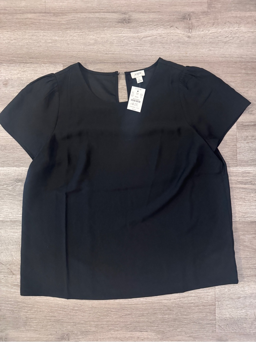 J. Crew Black Short-Sleeve Crepe Top